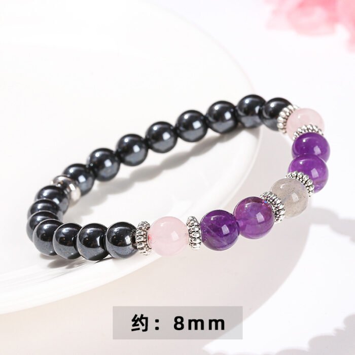 Natural magnetite amethyst bracelet.