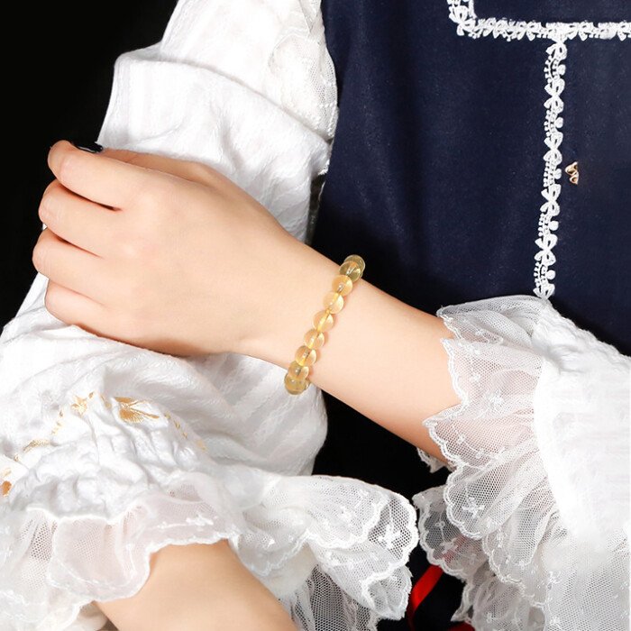 7A natural lemon quartz bracelet.