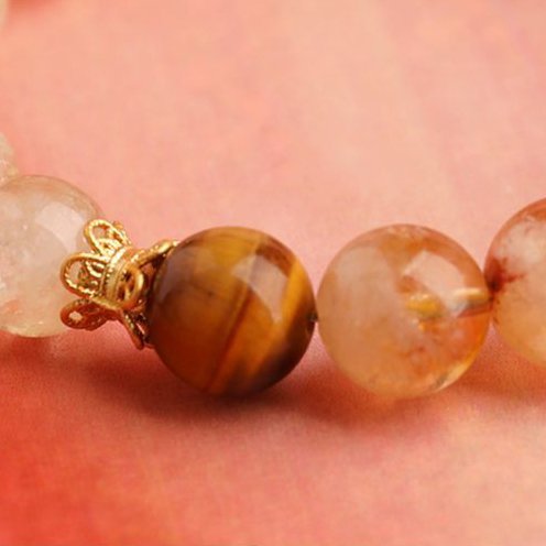 Natural Golden Rutilated Quartz and Citrine Bracelet - taoistcrystal.com Natural Golden Rutilated Quartz and Citrine Bracelet