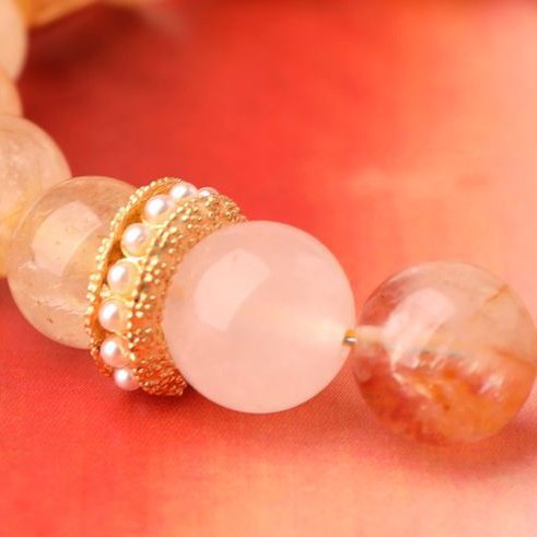 Natural Golden Rutilated Quartz and Citrine Bracelet - taoistcrystal.com Natural Golden Rutilated Quartz and Citrine Bracelet