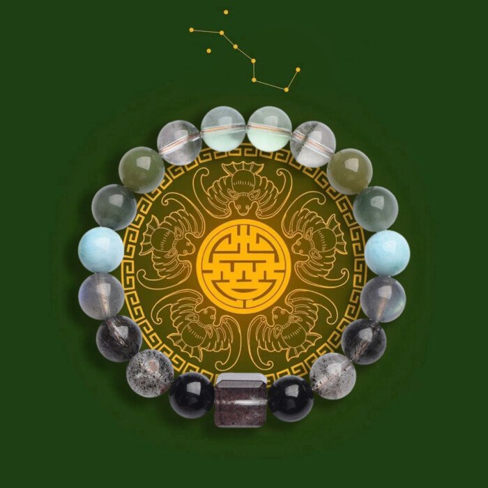 Black Rutilated Quartz and Green Phantom Crystal Cornucopia Bracelet – Achieving Balance between Water and Wood Elements in the Five – Element System