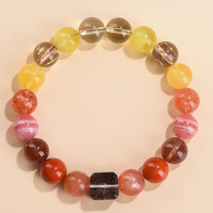 Citrine and South Red Agate Cornucopia Bracelet – Achieving Balance between Fire and Earth Elements in the Five – Element System