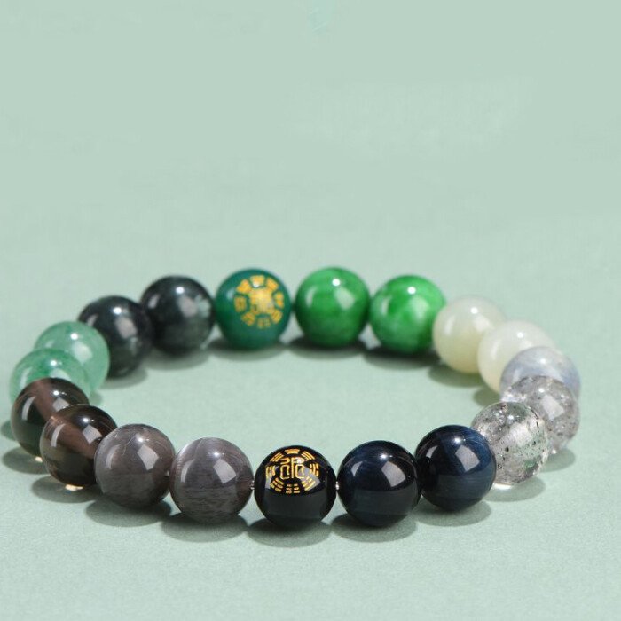 Aquamarine and Green Agate Crystal Bracelet: Balancing the Wood and Water Elements in the Five – Element Theory