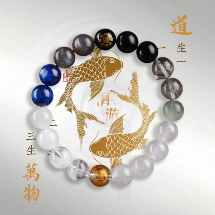 Aquamarine and Golden Obsidian Crystal Bracelet – Balancing Metal and Water Elements in the Theory of Five Elements