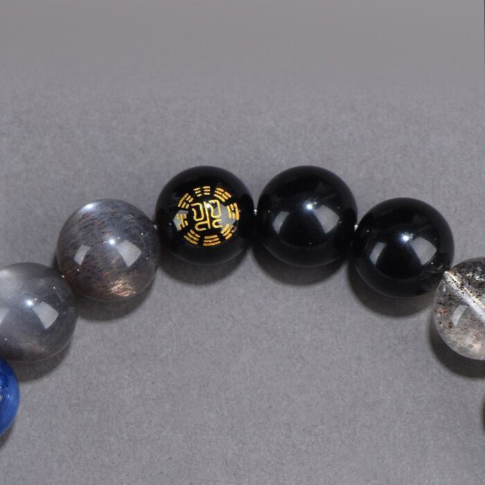 Aquamarine and Golden Obsidian Crystal Bracelet – Balancing Metal and Water Elements in the Theory of Five Elements