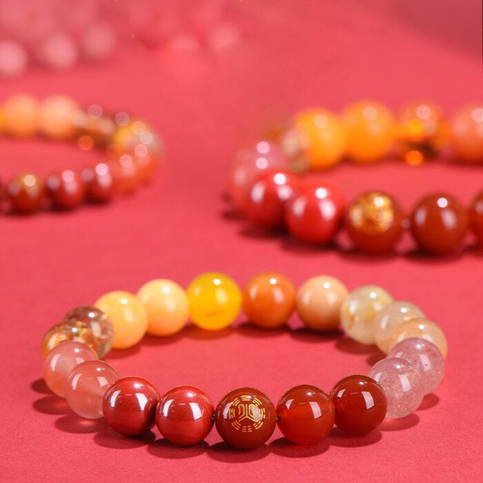 Yellow Pagoda Crystal and Sunstone Crystal Bracelet – Balancing Fire and Earth Elements in the Theory of Five Elements