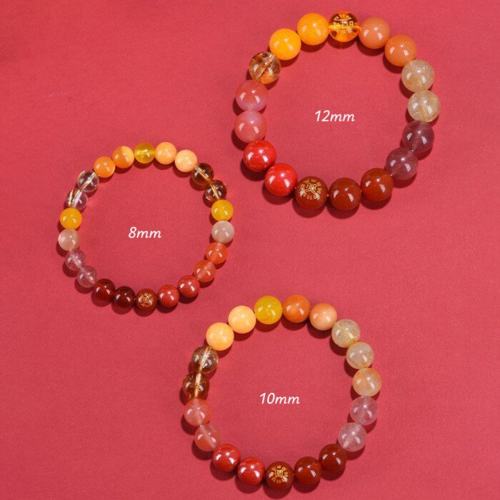 Yellow Pagoda Crystal and Sunstone Crystal Bracelet – Balancing Fire and Earth Elements in the Theory of Five Elements