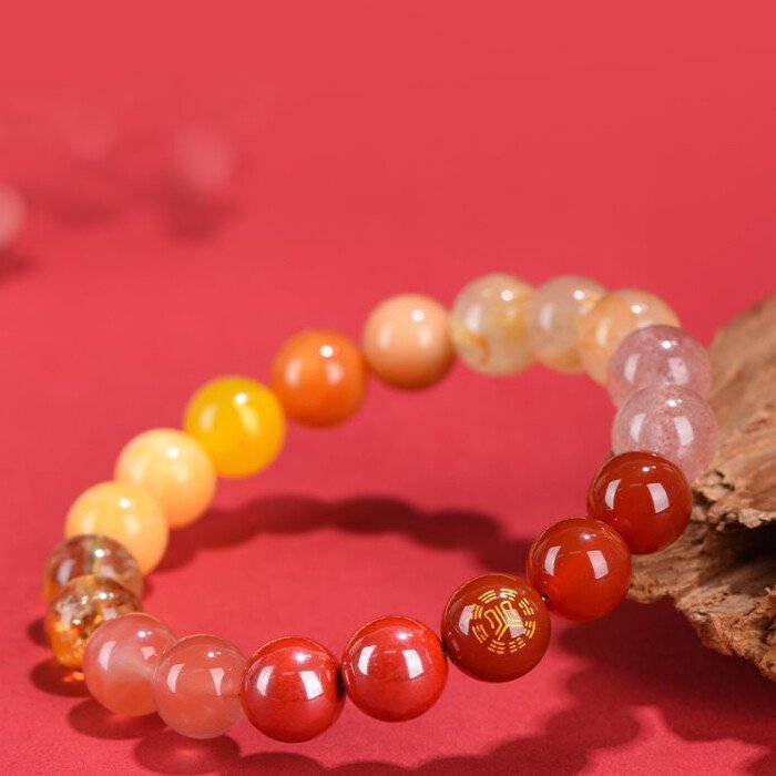 Yellow Pagoda Crystal and Sunstone Crystal Bracelet – Balancing Fire and Earth Elements in the Theory of Five Elements