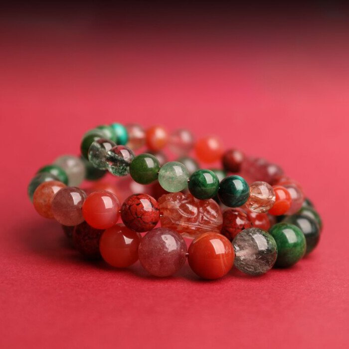 Strawberry Quartz Pi Xiu Wealth – attracting Bracelet: Compensating Fire and Wood Elements in the Five – Element System