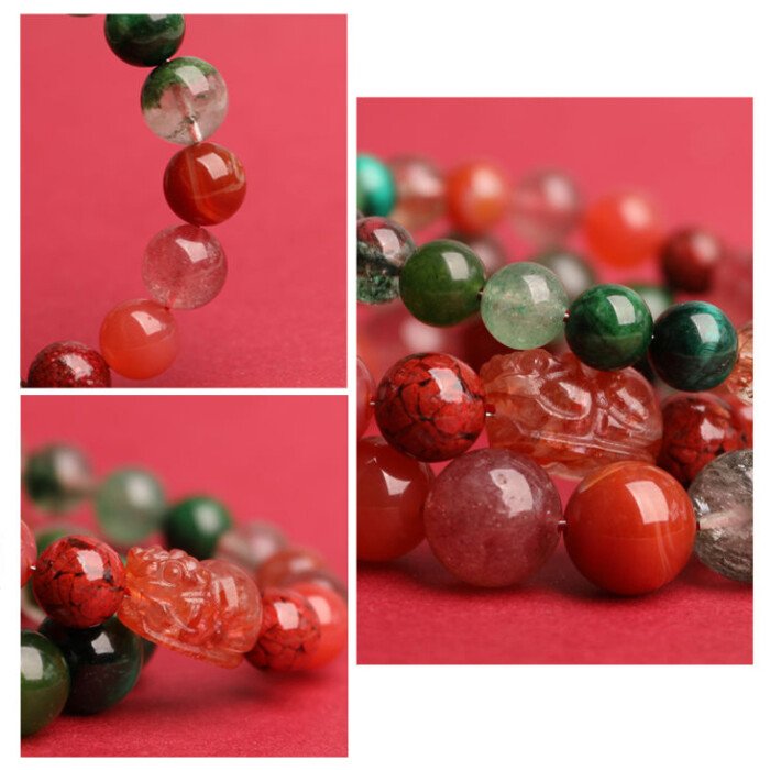 Strawberry Quartz Pi Xiu Wealth – attracting Bracelet: Compensating Fire and Wood Elements in the Five – Element System