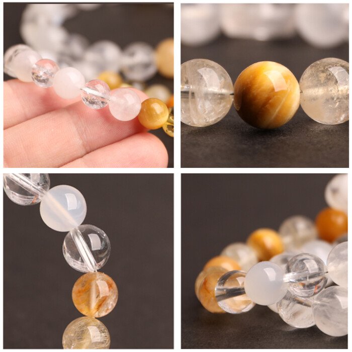 White Crystal Pi Xiu Wealth – attracting Bracelet – Five – element Crystals for Supplementing Metal and Earth Elements
