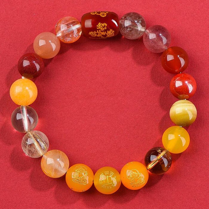 Five – Ways God of Wealth Crystal Bracelet – For Compensating Fire and Earth Elements in the Theory of Five Elements