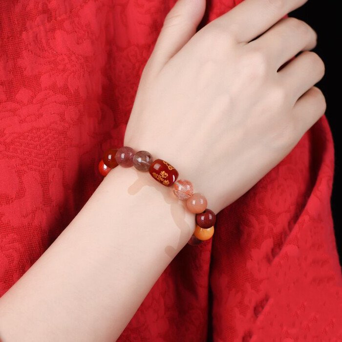 Five – Ways God of Wealth Crystal Bracelet – For Compensating Fire and Earth Elements in the Theory of Five Elements