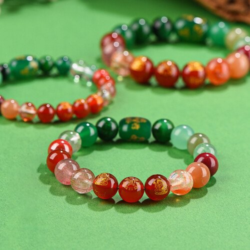 Five – Ways God of Wealth Crystal Bracelet – For Compensating Fire and Wood Elements in the Theory of Five Elements