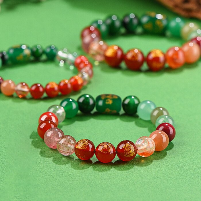 Five – Ways God of Wealth Crystal Bracelet – For Compensating Fire and Wood Elements in the Theory of Five Elements