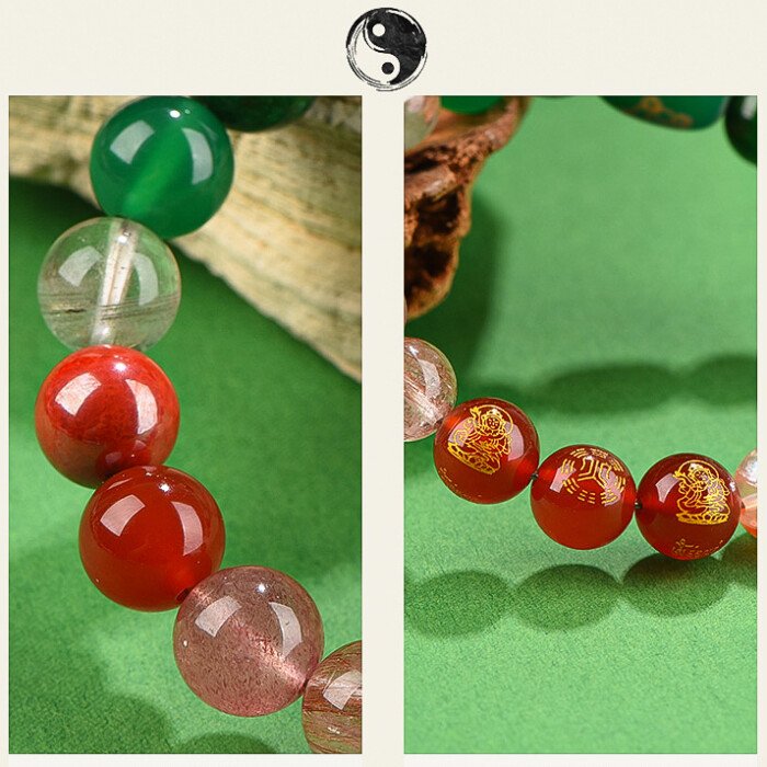 Five – Ways God of Wealth Crystal Bracelet – For Compensating Fire and Wood Elements in the Theory of Five Elements