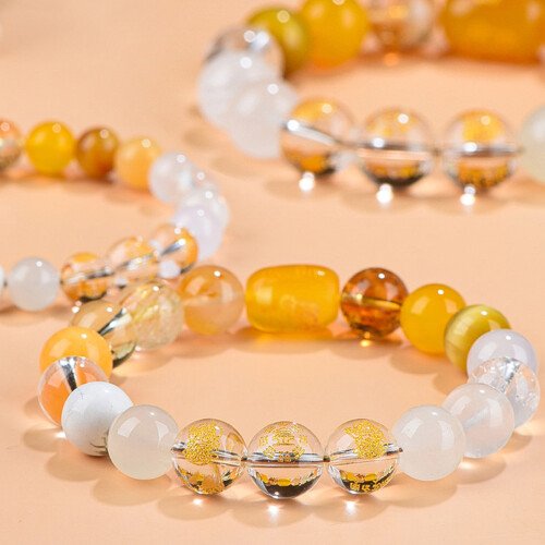 Five – Ways God of Wealth Crystal Bracelet – For Compensating Metal and Earth Elements in the Theory of Five Elements