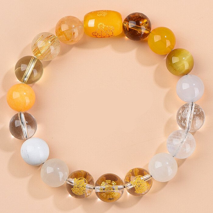 Five – Ways God of Wealth Crystal Bracelet – For Compensating Metal and Earth Elements in the Theory of Five Elements