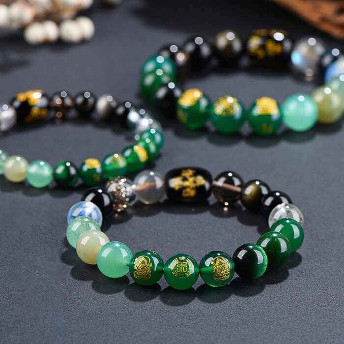 Five – Ways God of Wealth Crystal Bracelet – For Compensating Water and Wood Elements in the Theory of Five Elements