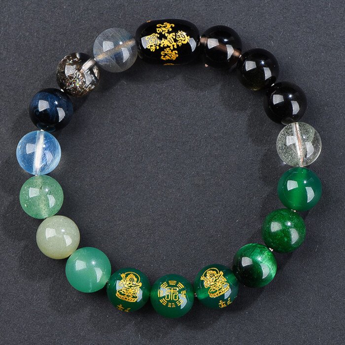 Five – Ways God of Wealth Crystal Bracelet – For Compensating Water and Wood Elements in the Theory of Five Elements