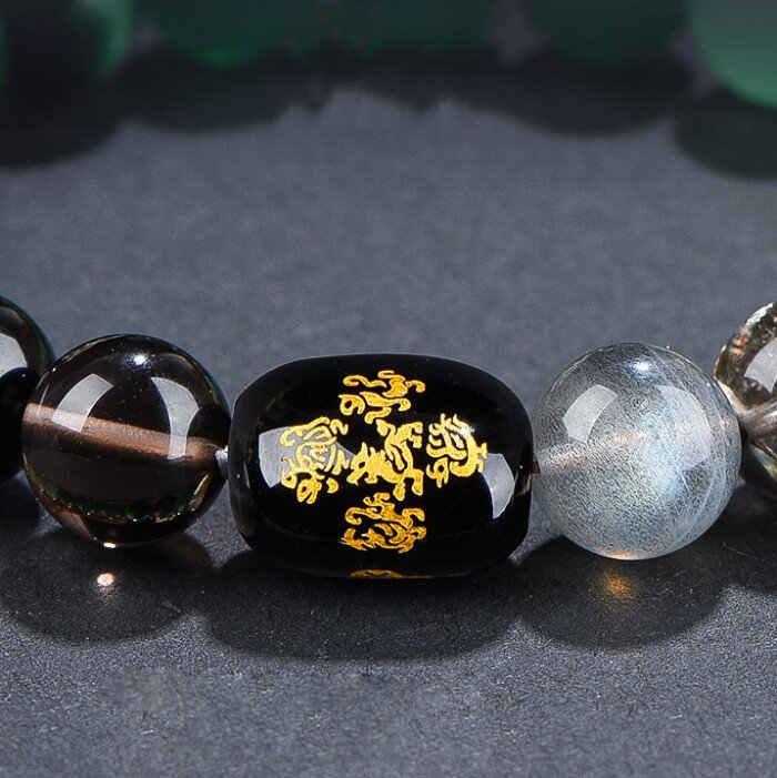 Five – Ways God of Wealth Crystal Bracelet – For Compensating Water and Wood Elements in the Theory of Five Elements