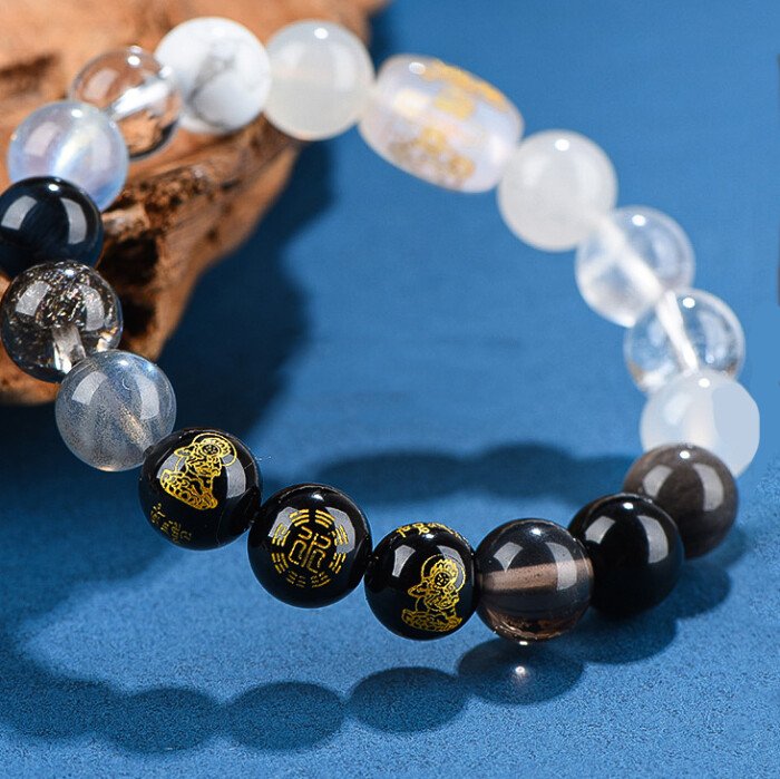 Five – Ways God of Wealth Crystal Bracelet – For Compensating Metal and Water Elements in the Theory of Five Elements