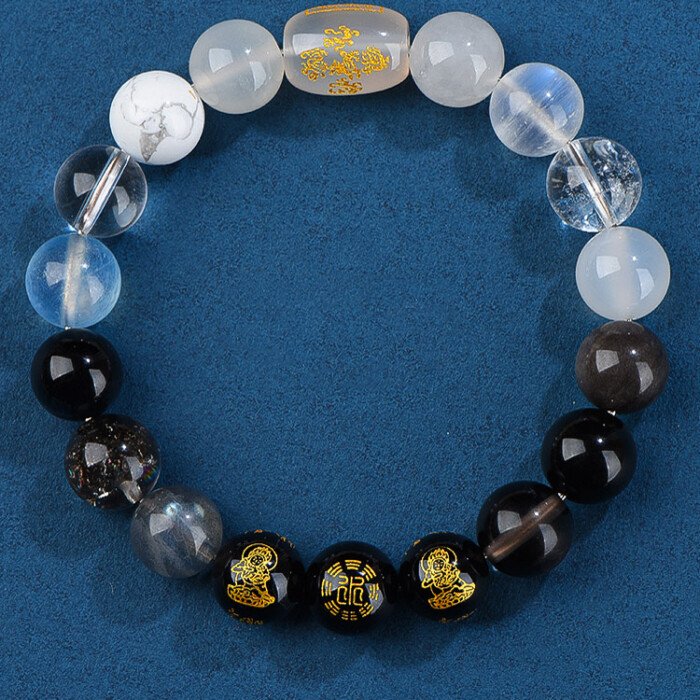 Five – Ways God of Wealth Crystal Bracelet – For Compensating Metal and Water Elements in the Theory of Five Elements