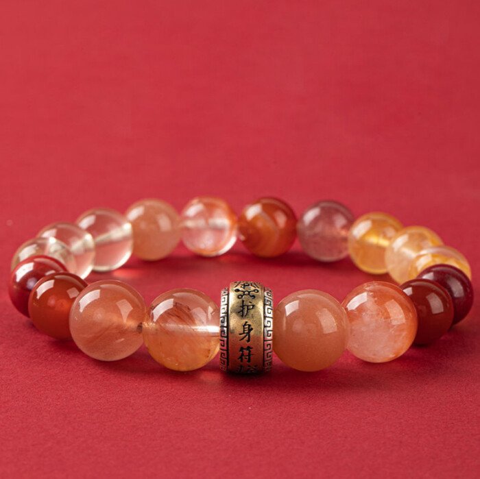 Amulet crystal bracelet – for supplementing fire and earth elements in the Wuxing theory.