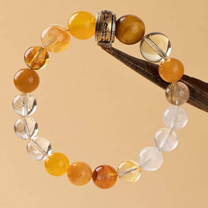 Amulet crystal bracelet – for supplementing metal and wood elements in the Wuxing theory.