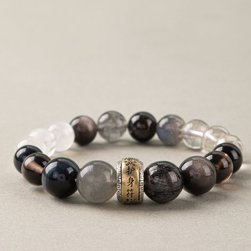Amulet crystal bracelet – for supplementing metal and water elements in the Wuxing theory.