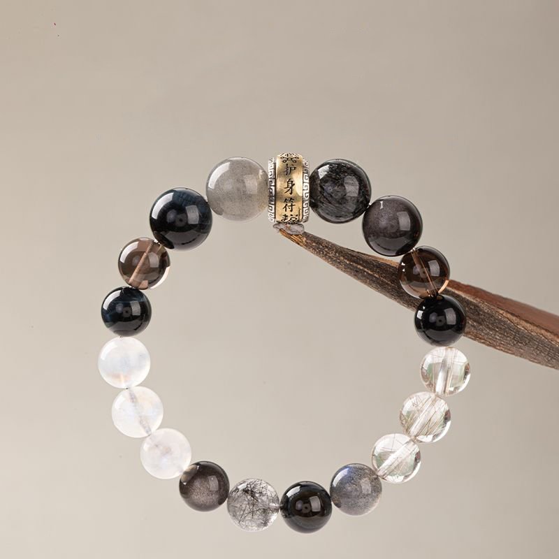 Amulet crystal bracelet – for supplementing metal and water elements in the Wuxing theory. - taoistcrystal.com Amulet crystal bracelet – for supplementing metal and water elements in the Wuxing theory.