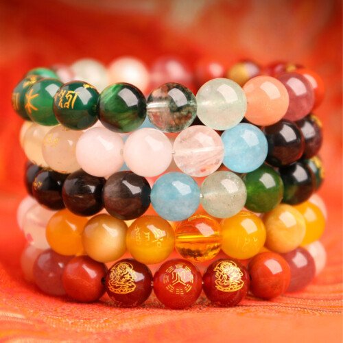 Five – Ways God of Wealth Balanced Crystal Bracelet – A Bracelet for Promoting the Generation of Metal by Earth in the Five – Element Theory