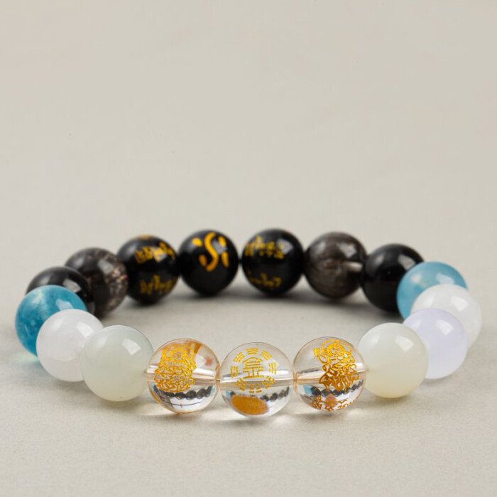Five – Ways God of Wealth Balancing Crystal Bracelet – Promoting the Generation of Water by Metal in the Five – Element Theory