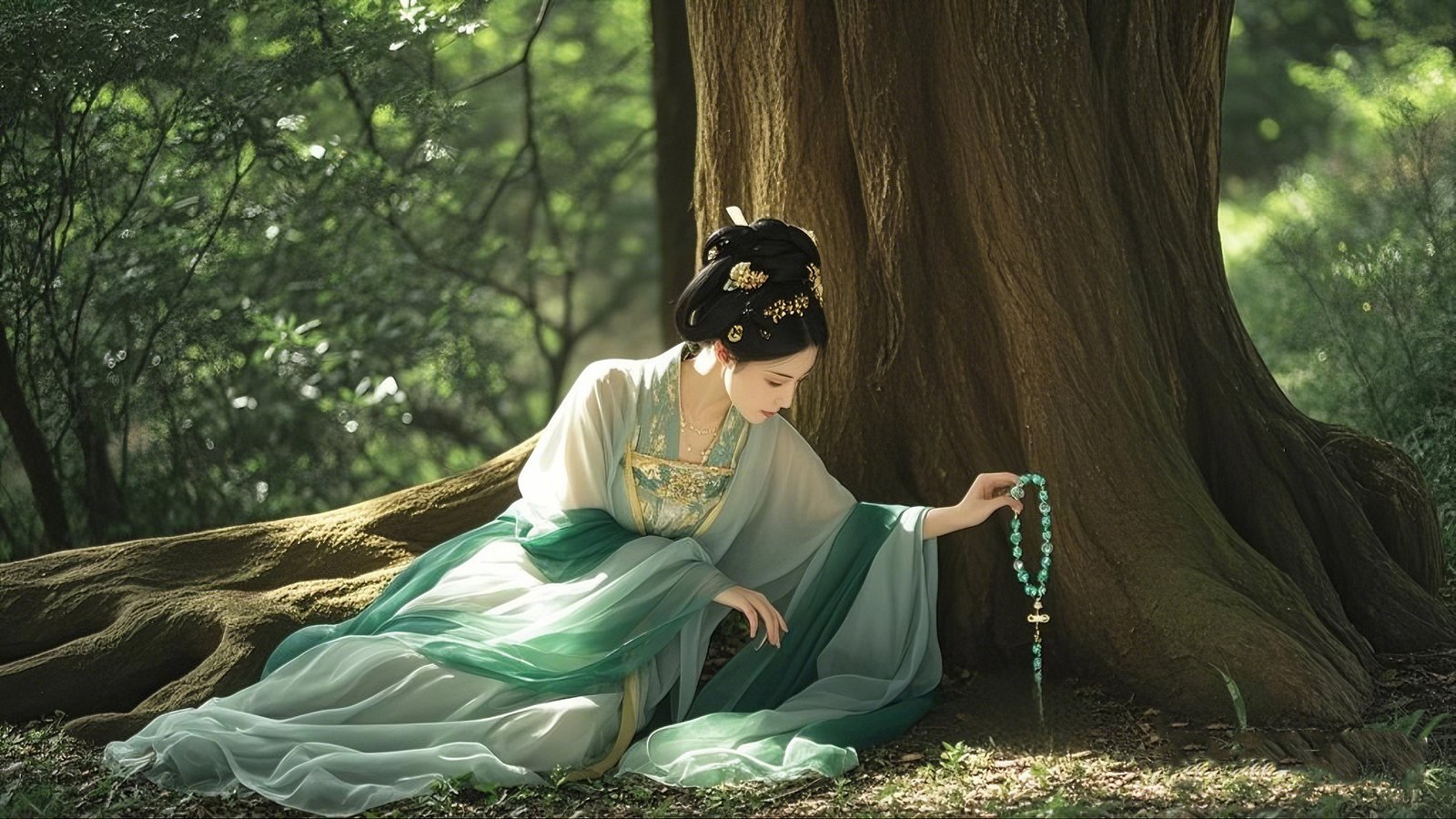 Green phantom crystal bracelet wealth-attracting accessory for girls