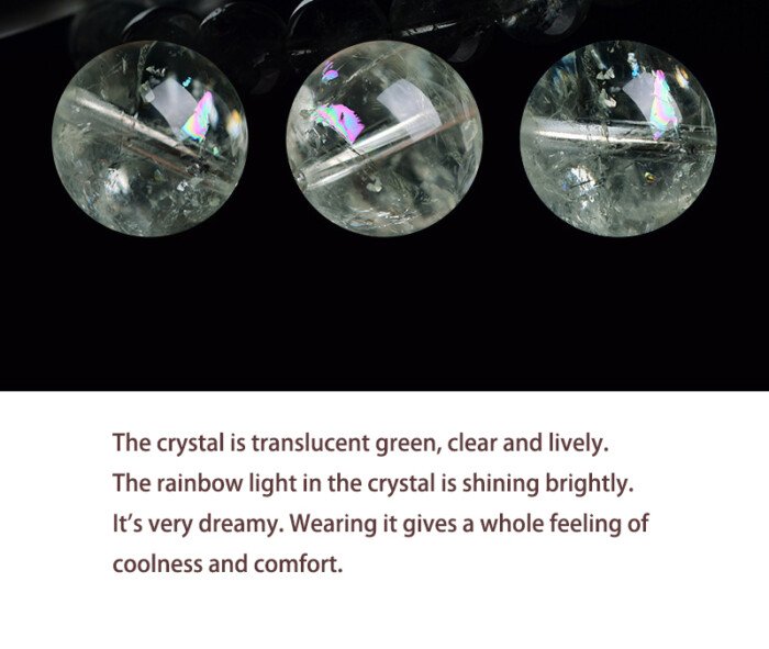 Natural green Azeztulite multicolored green crystal bracelet.