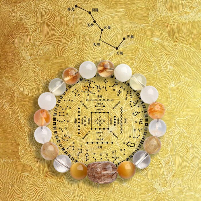Yellow Azeztulite and Rutilated Quartz Pi Xiu Bracelet – Compensating for the Deficiency of Metal and Earth Elements in the Five – Element Theory